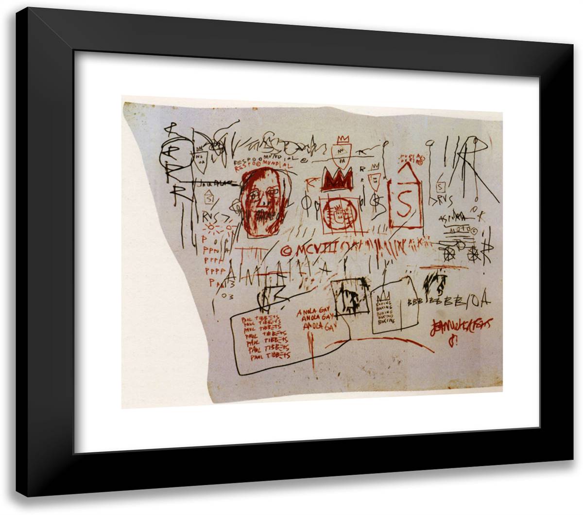 Gringo Pilot (Anola Gay)  23x20 Black Modern Wood Framed Art Print Poster by Basquiat, Jean Michel