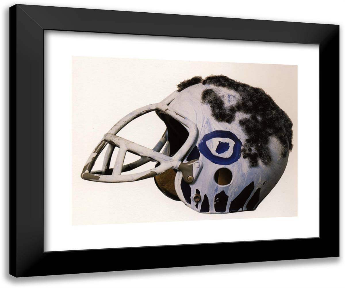 Helmet 24x20 Black Modern Wood Framed Art Print Poster by Basquiat, Jean Michel