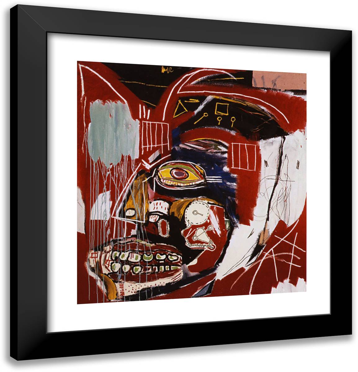 In This Case 20x21 Black Modern Wood Framed Art Print Poster by Basquiat, Jean Michel