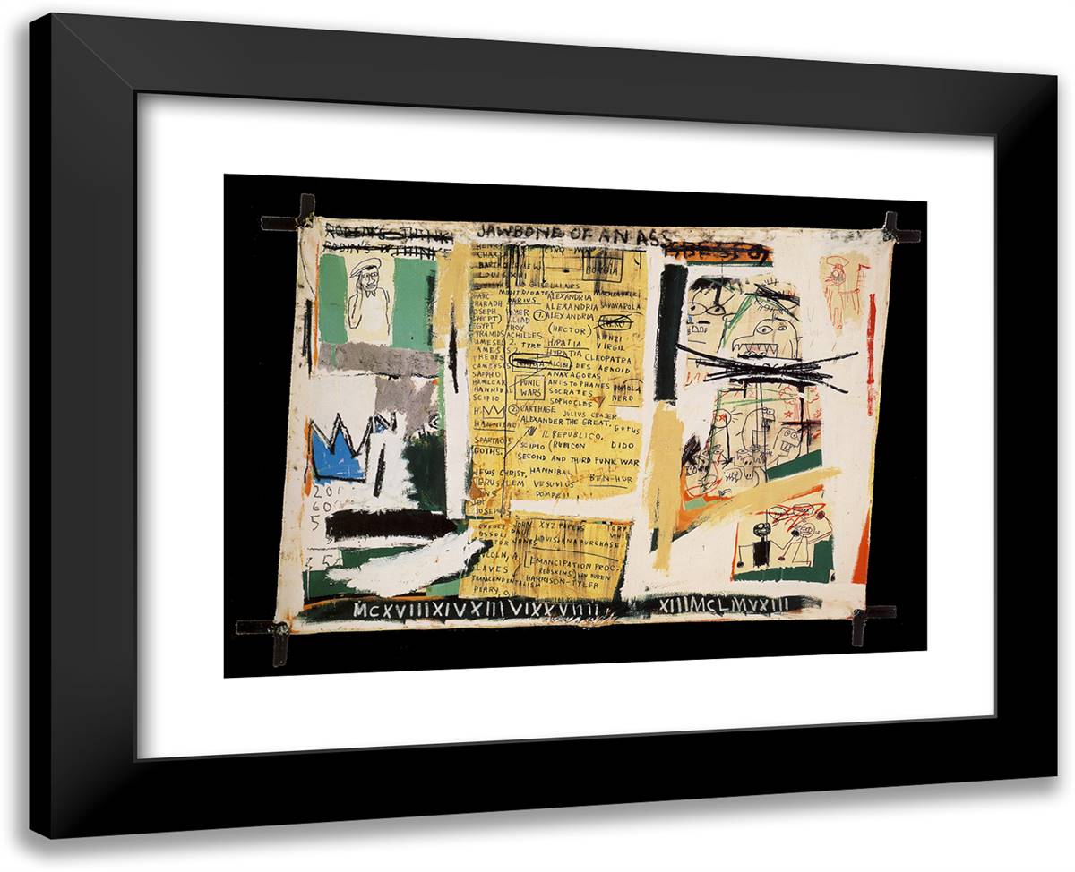 Jawbone of an Ass  24x19 Black Modern Wood Framed Art Print Poster by Basquiat, Jean Michel
