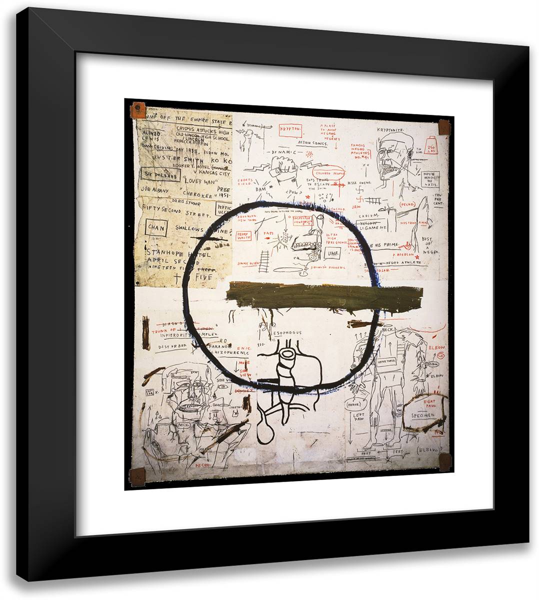 Jesse  20x22 Black Modern Wood Framed Art Print Poster by Basquiat, Jean Michel
