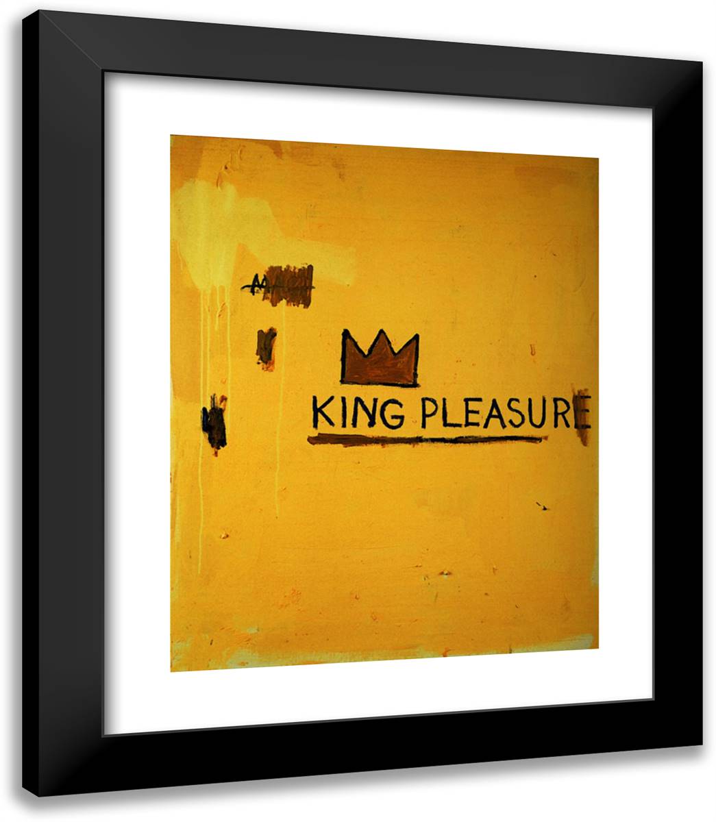 King Pleasure 20x23 Black Modern Wood Framed Art Print Poster by Basquiat, Jean Michel