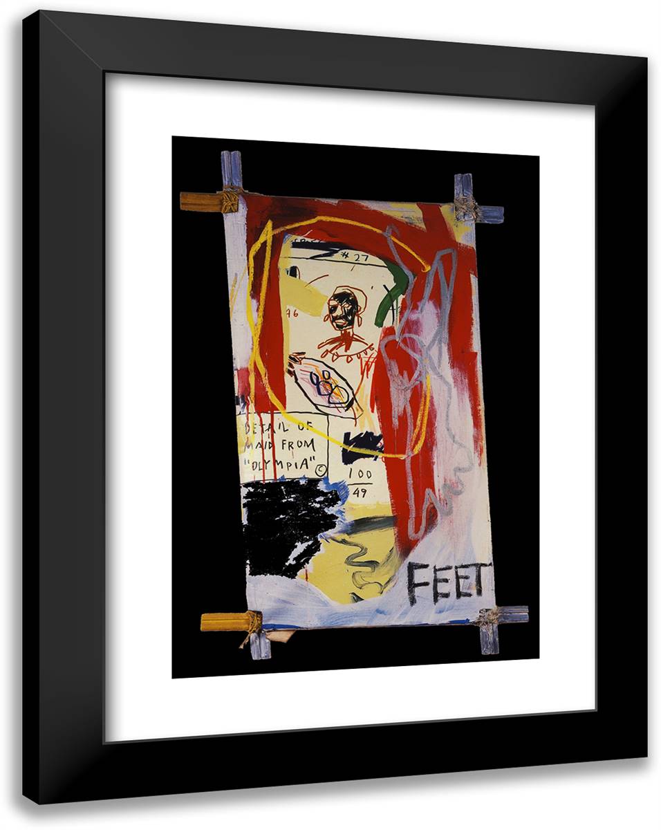 Maid from Olympia 18x24 Black Modern Wood Framed Art Print Poster by Basquiat, Jean Michel