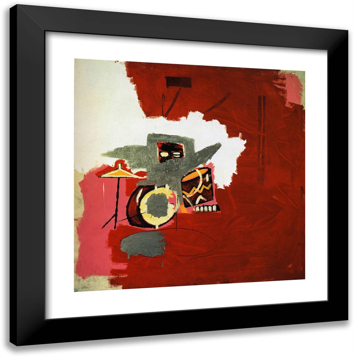 Max Roach 20x20 Black Modern Wood Framed Art Print Poster by Basquiat, Jean Michel