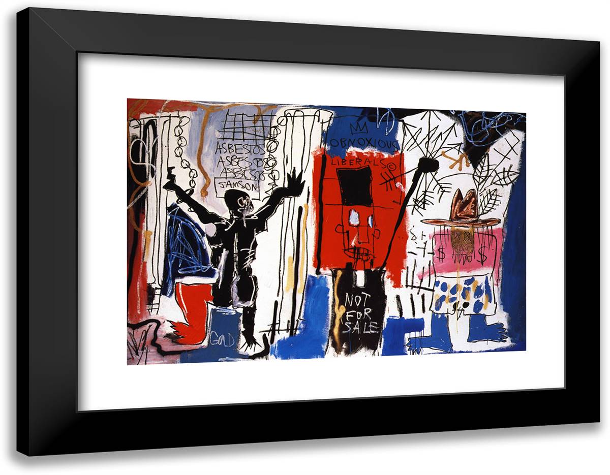 Obnoxious Liberals 24x19 Black Modern Wood Framed Art Print Poster by Basquiat, Jean Michel