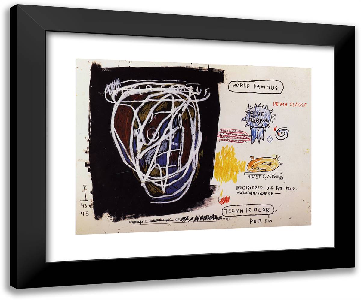 Roast  24x20 Black Modern Wood Framed Art Print Poster by Basquiat, Jean Michel