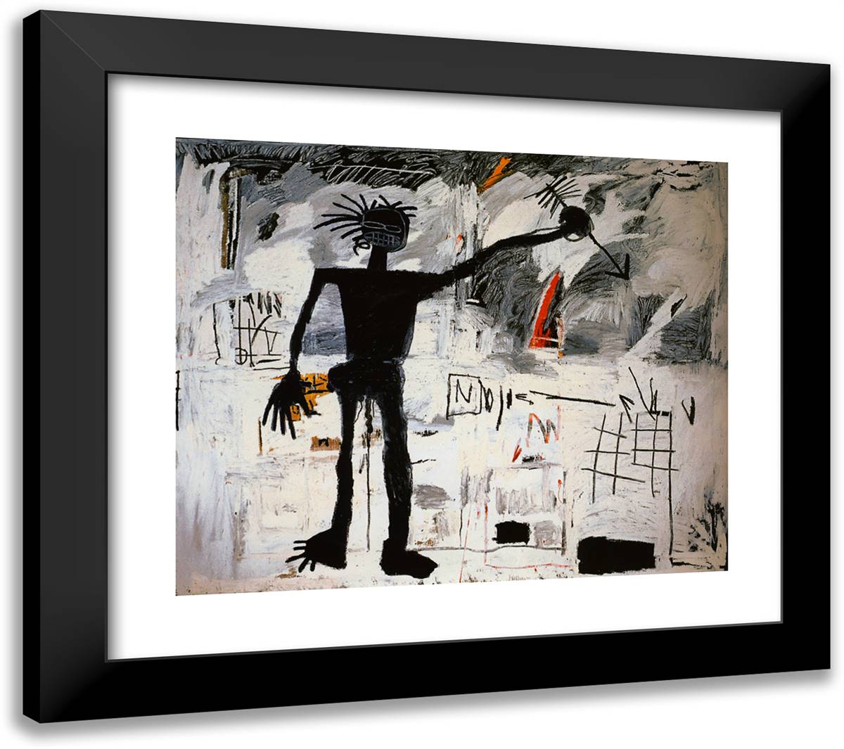 Self-Portrait 23x20 Black Modern Wood Framed Art Print Poster by Basquiat, Jean Michel