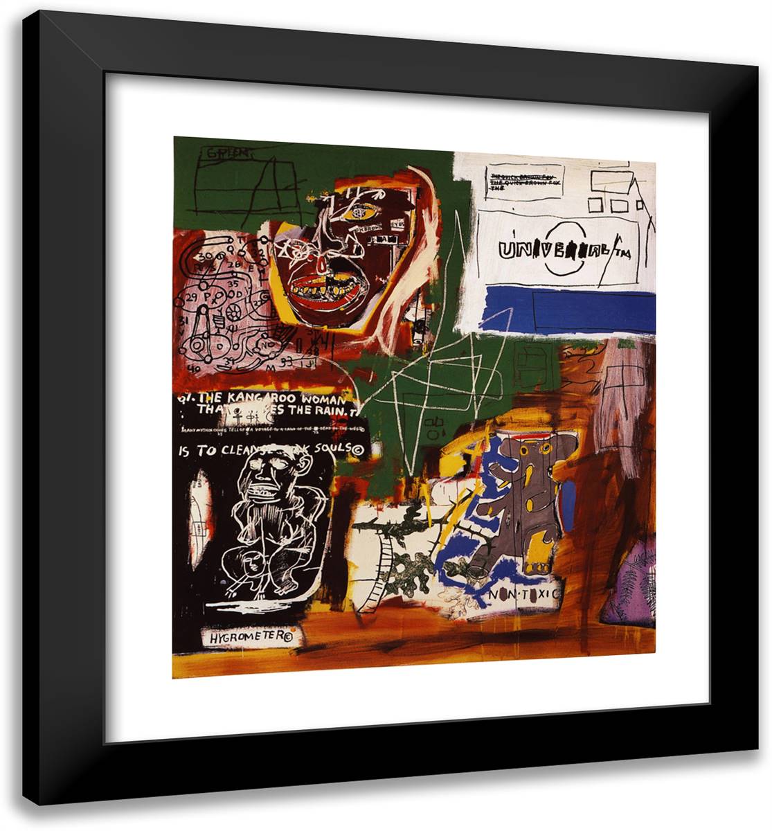 Sienna 20x22 Black Modern Wood Framed Art Print Poster by Basquiat, Jean Michel