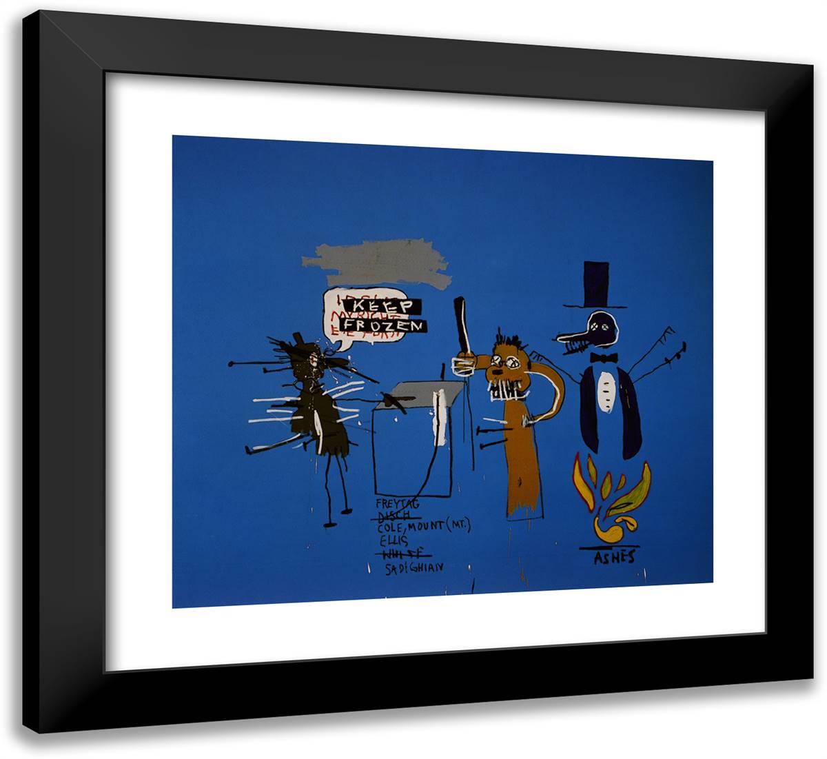 The Dingoes That Park Their Brains with Their Gum 22x20 Black Modern Wood Framed Art Print Poster by Basquiat, Jean Michel