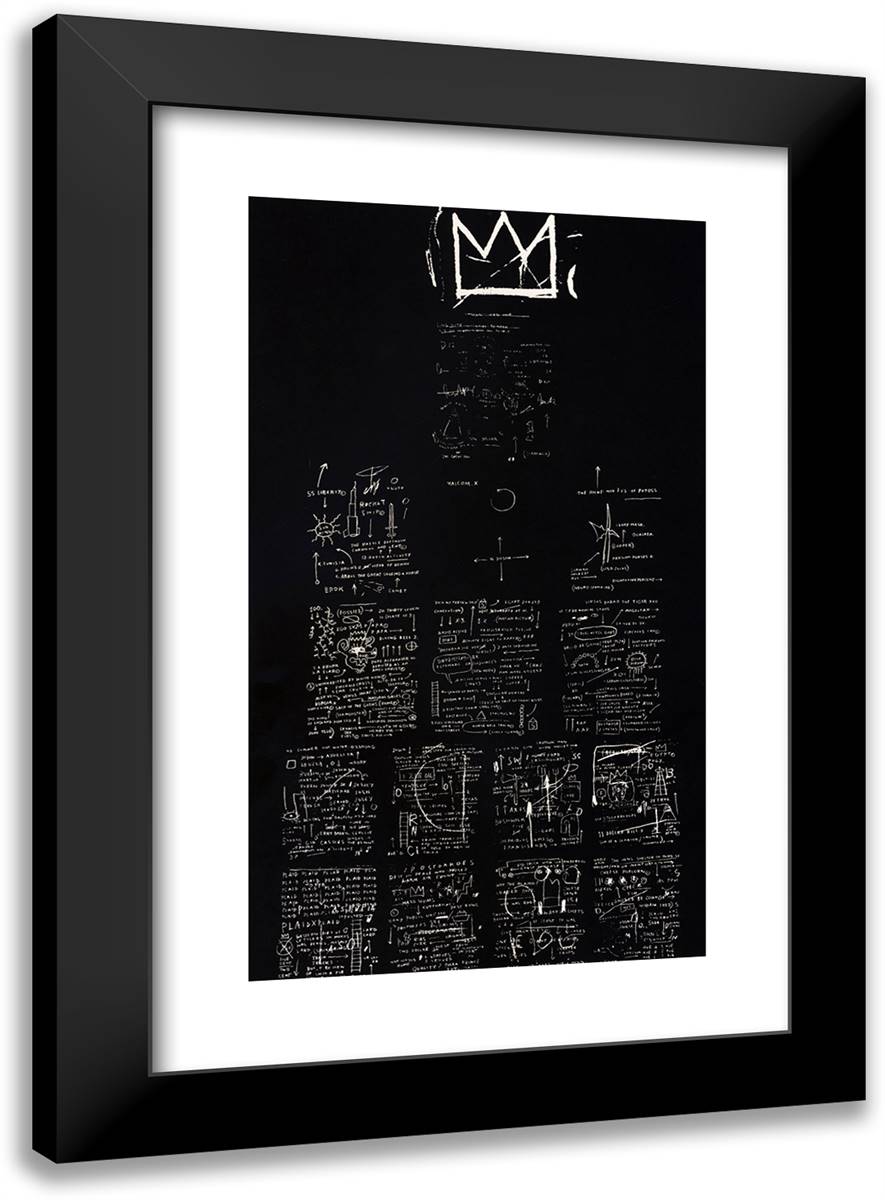 Tuxedo  17x24 Black Modern Wood Framed Art Print Poster by Basquiat, Jean Michel