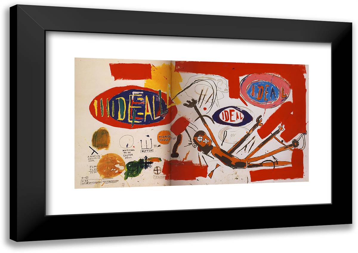 Victor 24x17 Black Modern Wood Framed Art Print Poster by Basquiat, Jean Michel