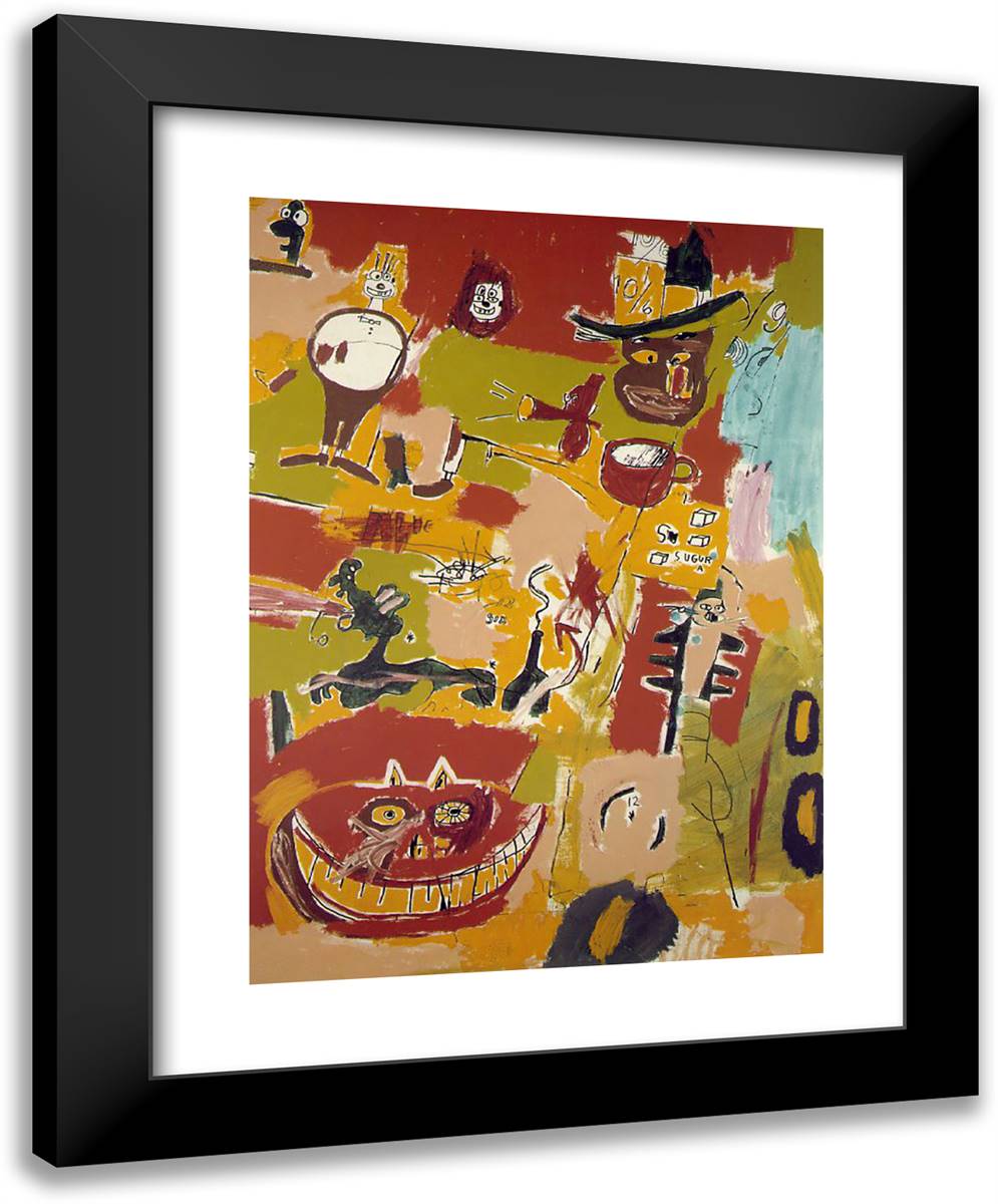 Wine of Babylon 19x24 Black Modern Wood Framed Art Print Poster by Basquiat, Jean Michel