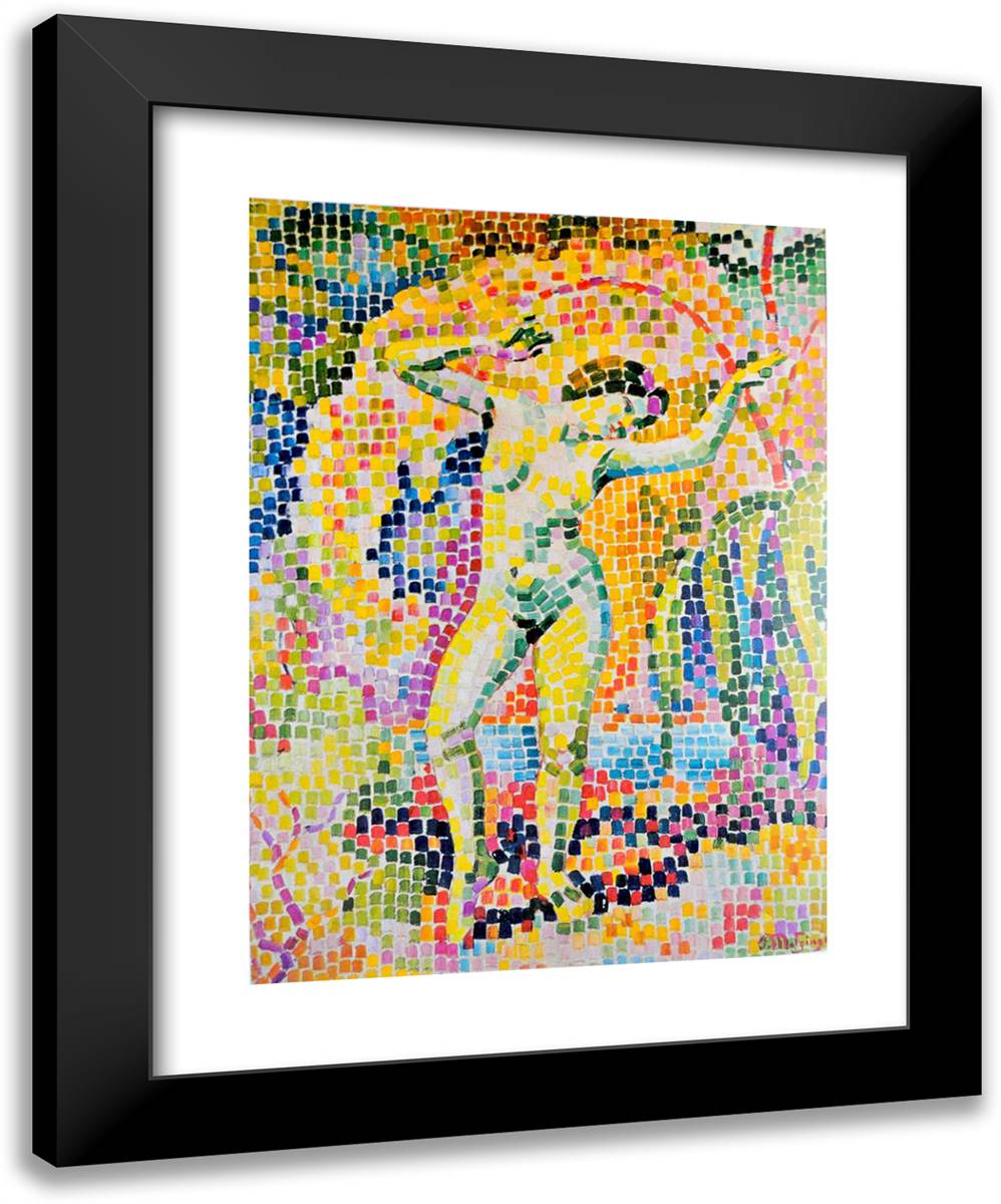 Bacchante 19x24 Black Modern Wood Framed Art Print Poster by Metzinger, Jean