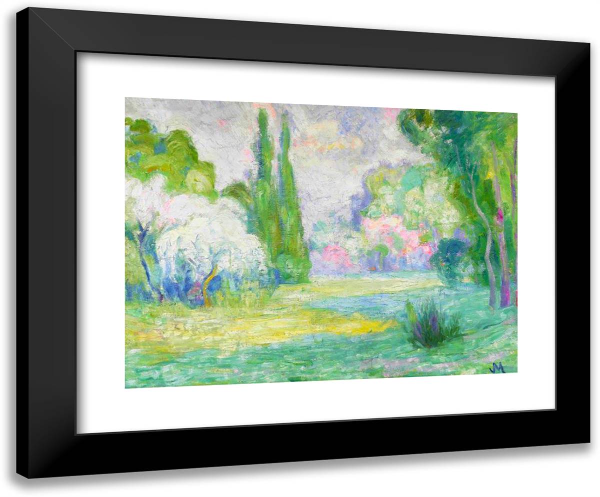 Clairiere  24x20 Black Modern Wood Framed Art Print Poster by Metzinger, Jean