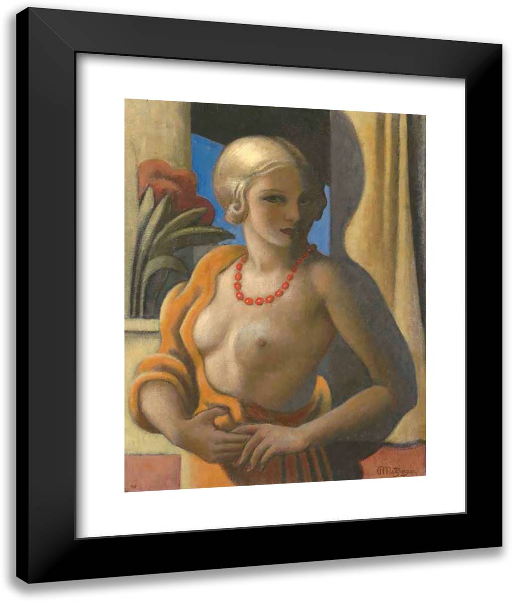 Femme Debout 20x24 Black Modern Wood Framed Art Print Poster by Metzinger, Jean
