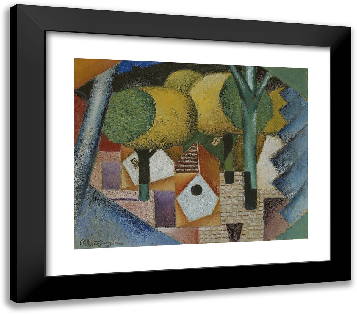 Landscape 23x20 Black Modern Wood Framed Art Print Poster by Metzinger, Jean