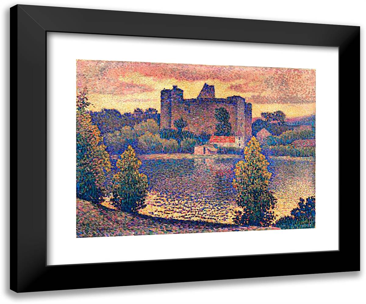 Le Chateau De Clisson  24x20 Black Modern Wood Framed Art Print Poster by Metzinger, Jean