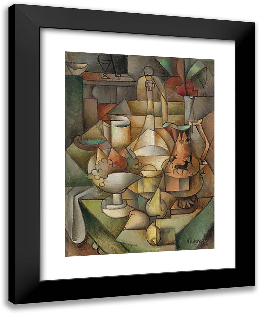 Nature Morte 19x24 Black Modern Wood Framed Art Print Poster by Metzinger, Jean