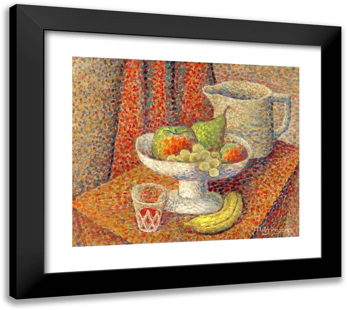 Nature Morte  22x20 Black Modern Wood Framed Art Print Poster by Metzinger, Jean
