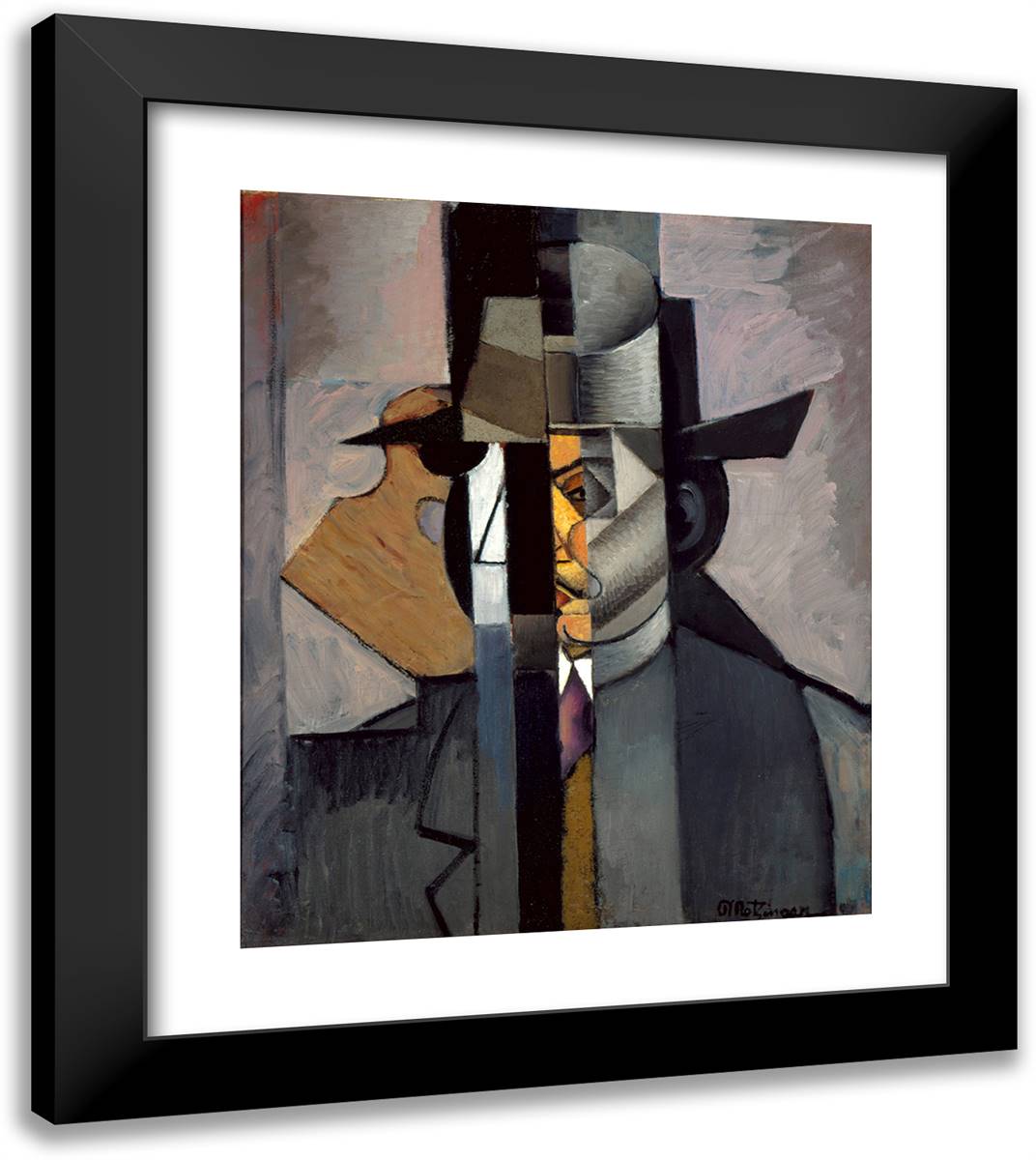 Portrait of Albert Gleizes  20x23 Black Modern Wood Framed Art Print Poster by Metzinger, Jean