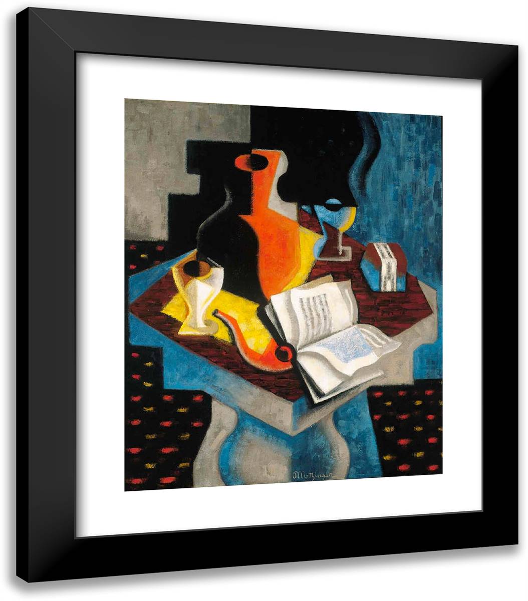 Still Life  20x23 Black Modern Wood Framed Art Print Poster by Metzinger, Jean
