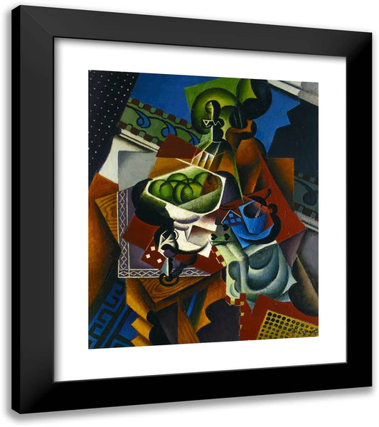 Still Life, Playing Cards, Coffee Cup and Apples  20x23 Black Modern Wood Framed Art Print Poster by Metzinger, Jean