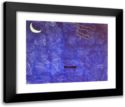 Bathing Woman 24x20 Black Modern Wood Framed Art Print Poster by Miro, Joan