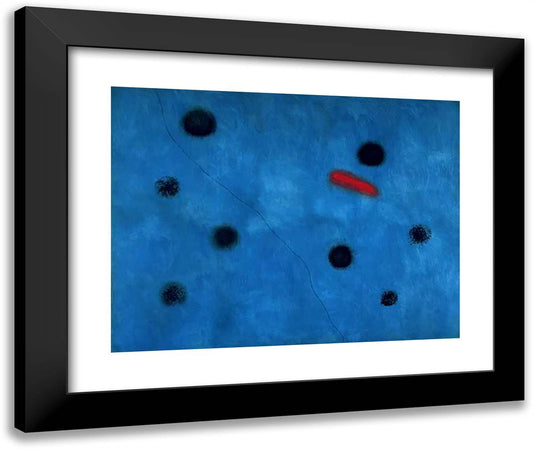 Blue I 24x20 Black Modern Wood Framed Art Print Poster by Miro, Joan