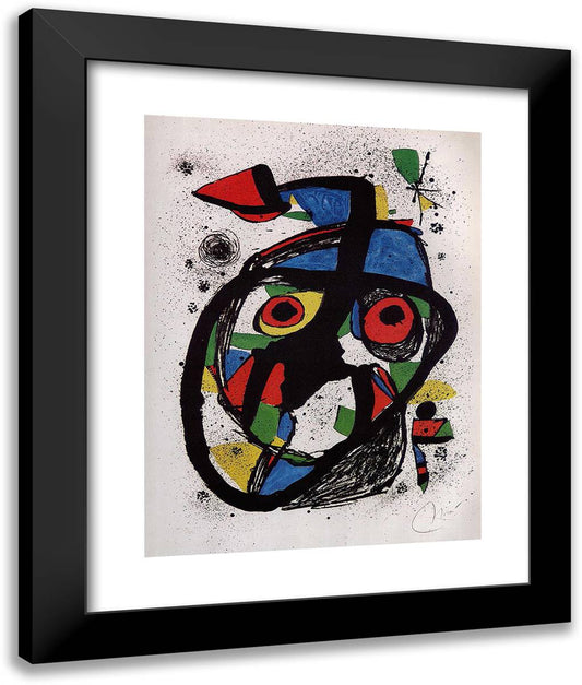 Carota 20x24 Black Modern Wood Framed Art Print Poster by Miro, Joan