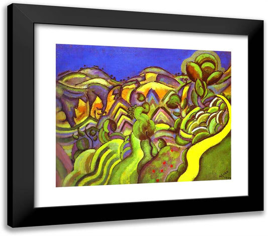 Ciurana, the Path 23x20 Black Modern Wood Framed Art Print Poster by Miro, Joan
