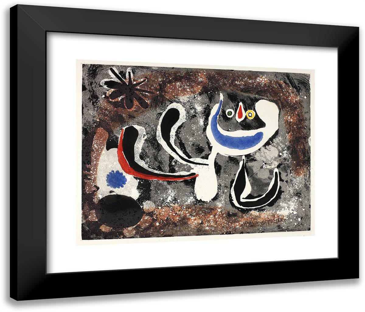 Composition from Sarie III 24x20 Black Modern Wood Framed Art Print Poster by Miro, Joan