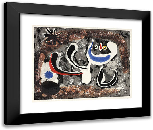 Composition from Sarie III 24x20 Black Modern Wood Framed Art Print Poster by Miro, Joan