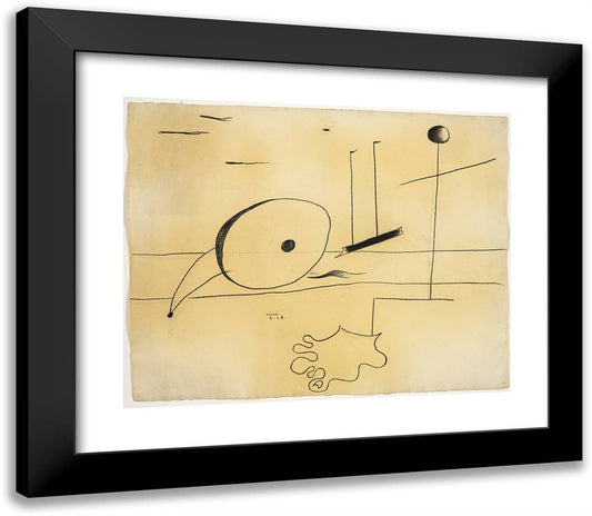 Composition with Foot 23x20 Black Modern Wood Framed Art Print Poster by Miro, Joan
