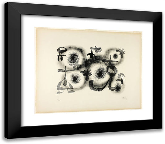 Composition, from Album 13 23x20 Black Modern Wood Framed Art Print Poster by Miro, Joan