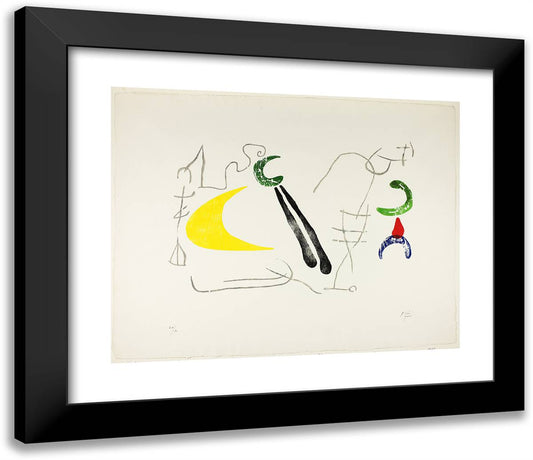Composition_3 23x20 Black Modern Wood Framed Art Print Poster by Miro, Joan