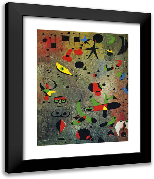 Constellation Awakening at Dawn 20x24 Black Modern Wood Framed Art Print Poster by Miro, Joan