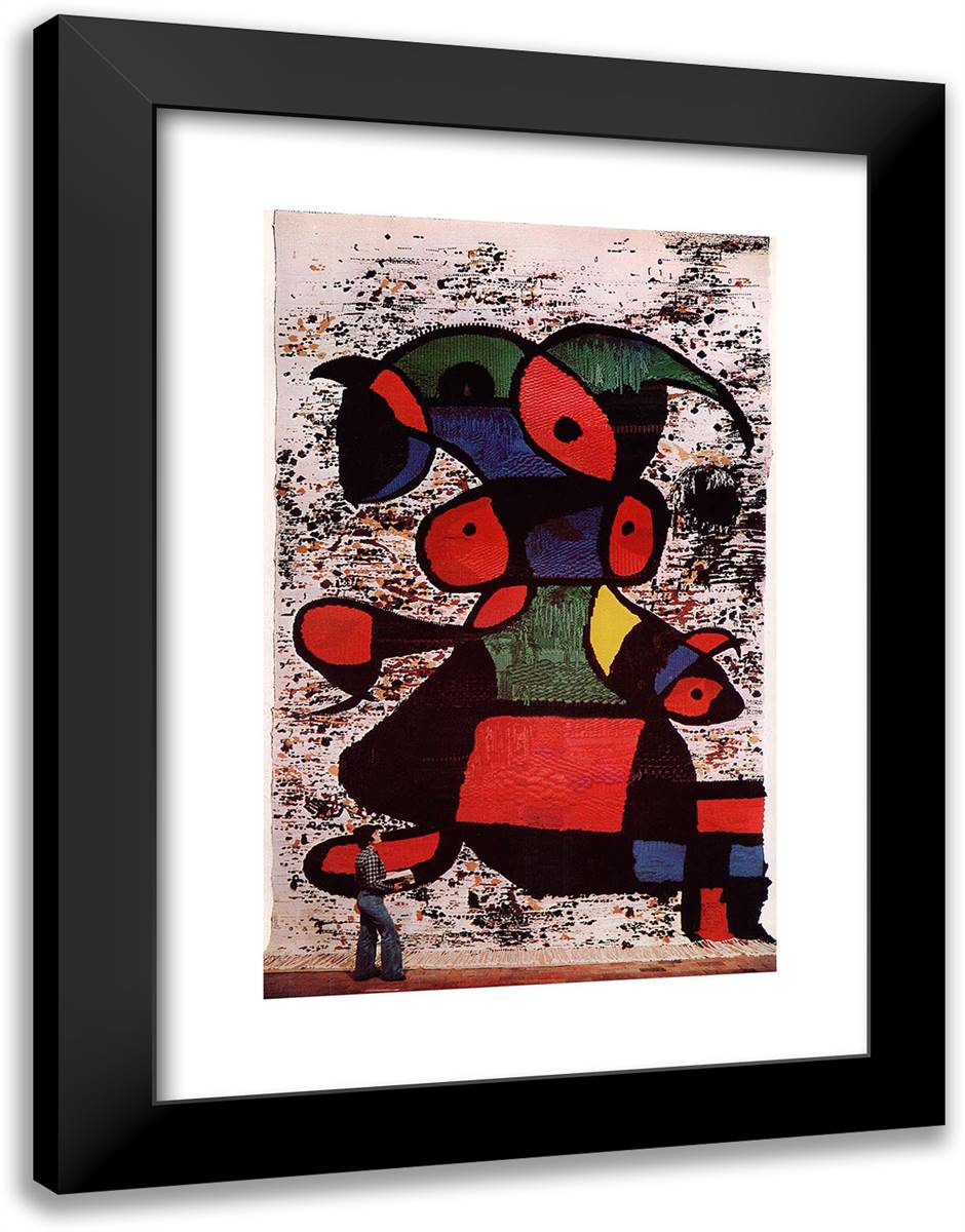 Donna (Wall) 18x24 Black Modern Wood Framed Art Print Poster by Miro, Joan