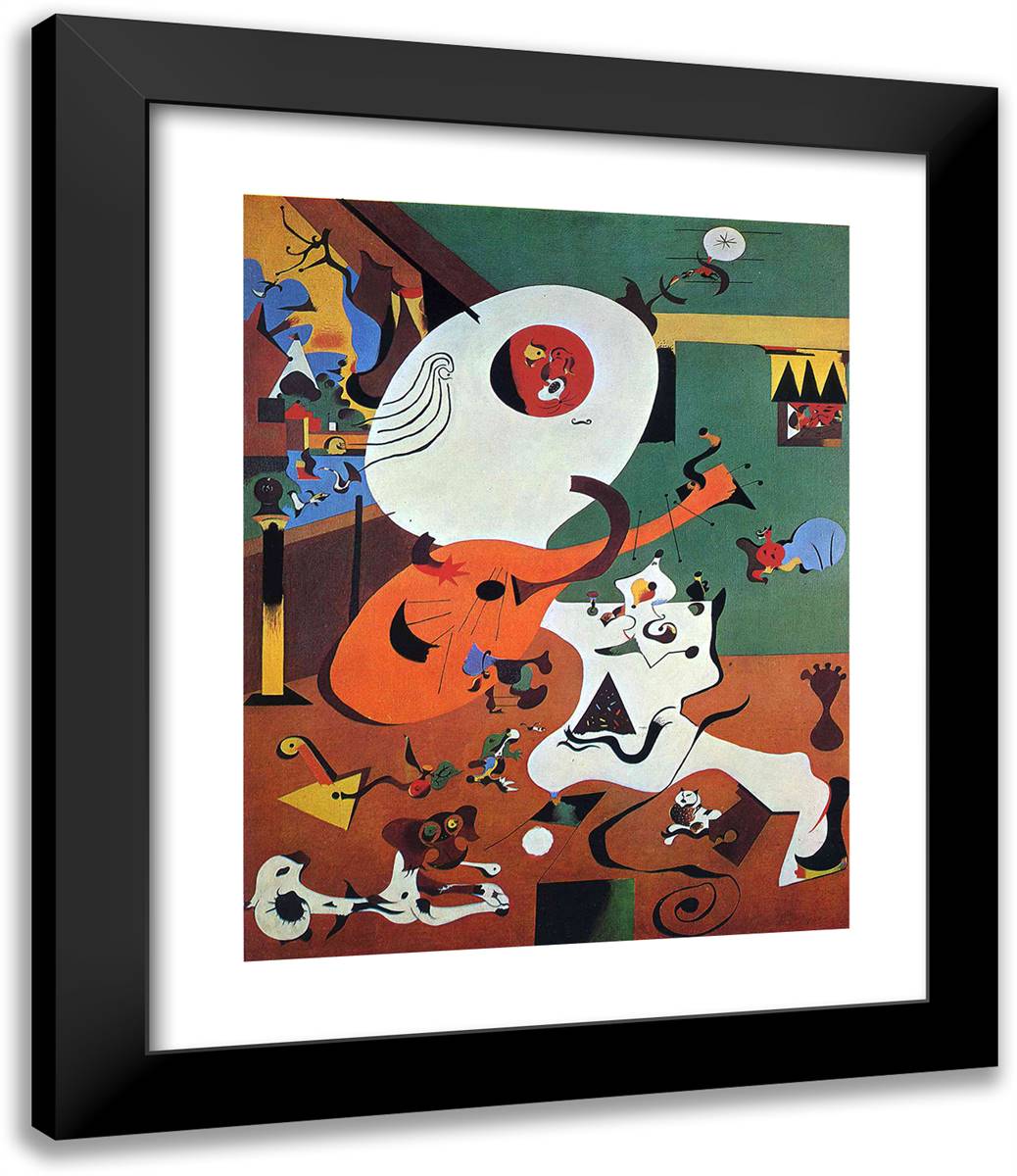 Dutch Interior I 20x24 Black Modern Wood Framed Art Print Poster by Miro, Joan