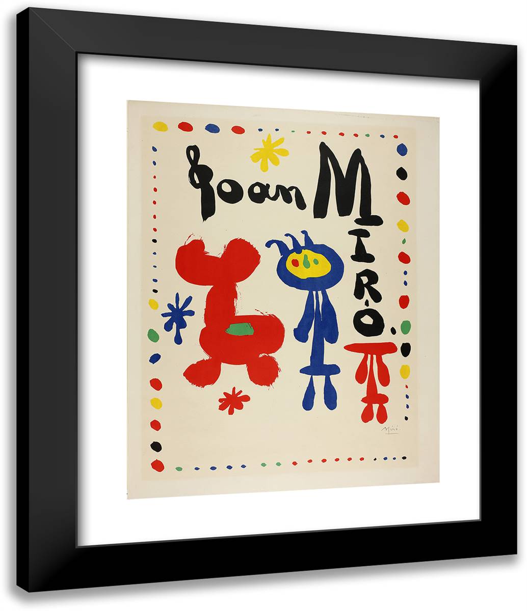Exhibition Poster 20x24 Black Modern Wood Framed Art Print Poster by Miro, Joan