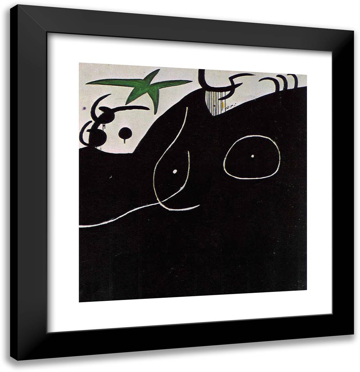 Femme Devant L'Etoile Filante 20x21 Black Modern Wood Framed Art Print Poster by Miro, Joan