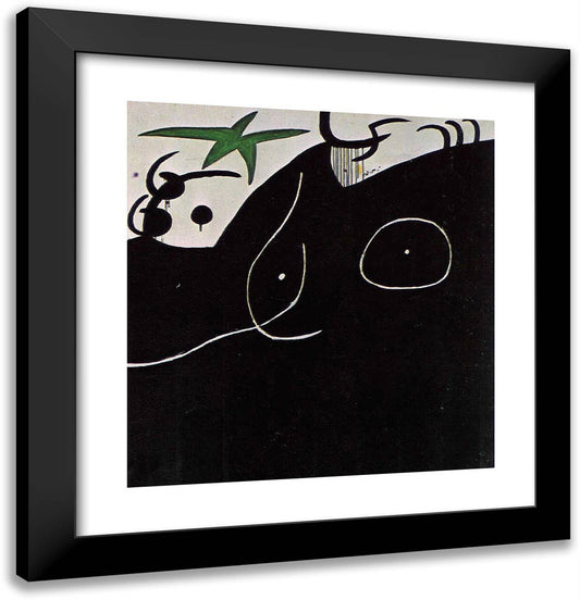 Femme Devant L'Etoile Filante 20x21 Black Modern Wood Framed Art Print Poster by Miro, Joan