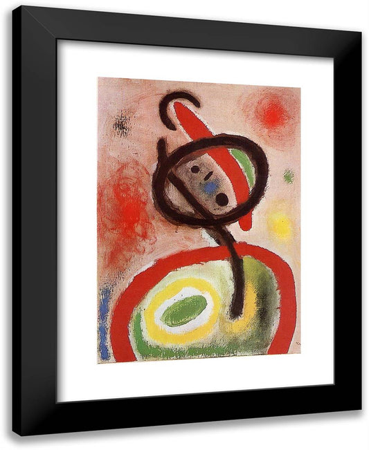 Femme III 19x24 Black Modern Wood Framed Art Print Poster by Miro, Joan