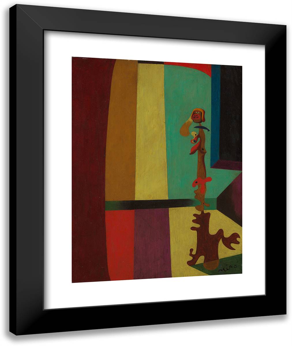 Figure 20x24 Black Modern Wood Framed Art Print Poster by Miro, Joan