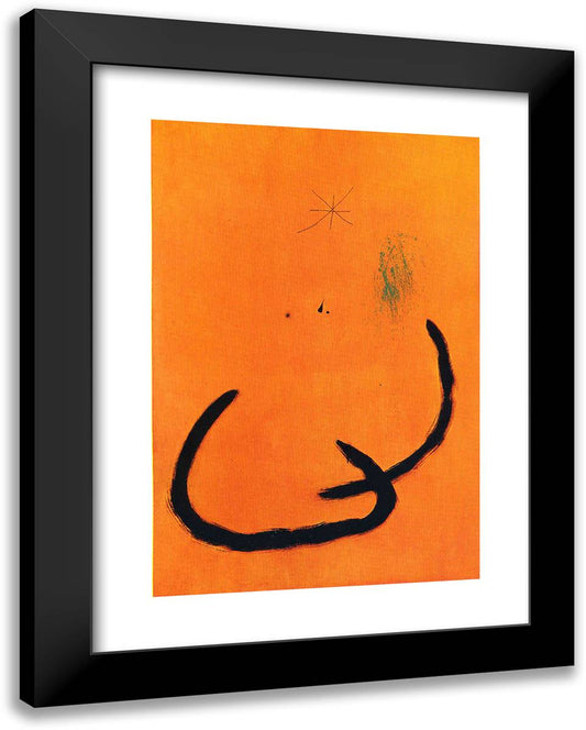 Goutte D'Eau Sur La Neige Rose 19x24 Black Modern Wood Framed Art Print Poster by Miro, Joan
