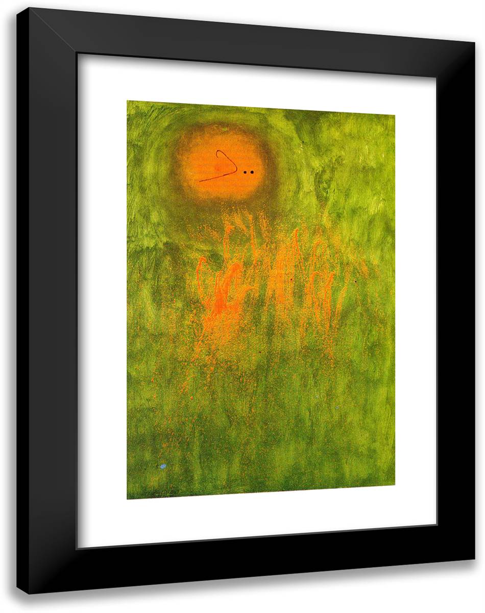 Hair Pursued by 2 Planets 18x24 Black Modern Wood Framed Art Print Poster by Miro, Joan