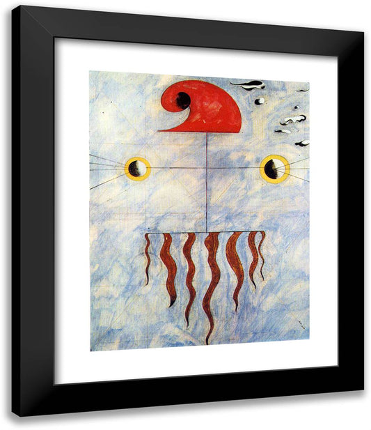 Head of a Catalan Peasant (2) 20x24 Black Modern Wood Framed Art Print Poster by Miro, Joan