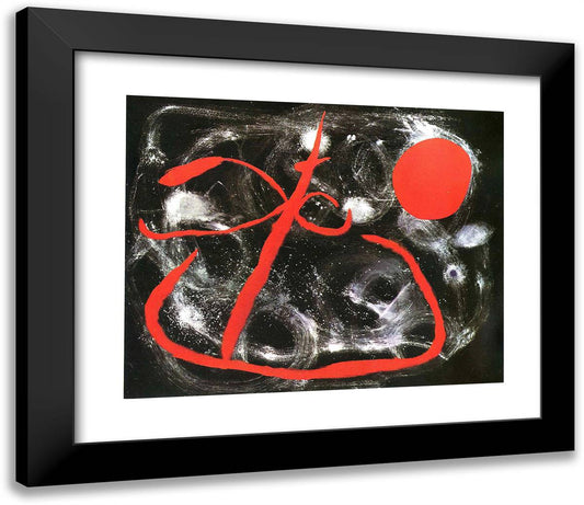 Joy of a Girl in the Sun 23x20 Black Modern Wood Framed Art Print Poster by Miro, Joan