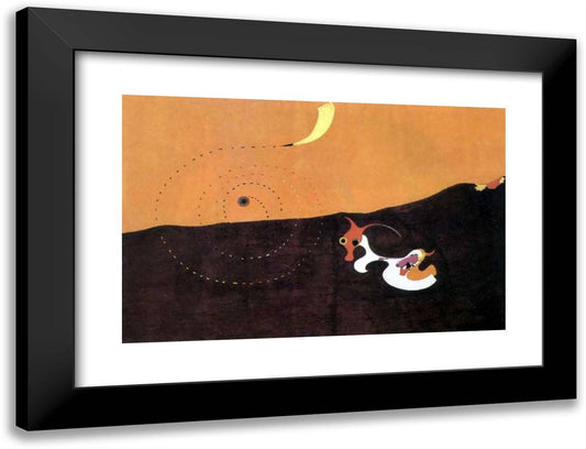 Landscape (The Hare) 24x18 Black Modern Wood Framed Art Print Poster by Miro, Joan