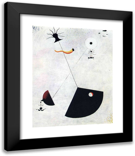 Maternity 20x24 Black Modern Wood Framed Art Print Poster by Miro, Joan