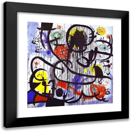 May 20x20 Black Modern Wood Framed Art Print Poster by Miro, Joan